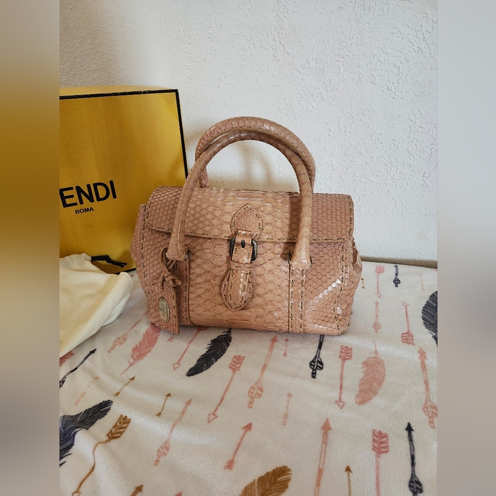 Fendi Roma 1925 python snake skin purse